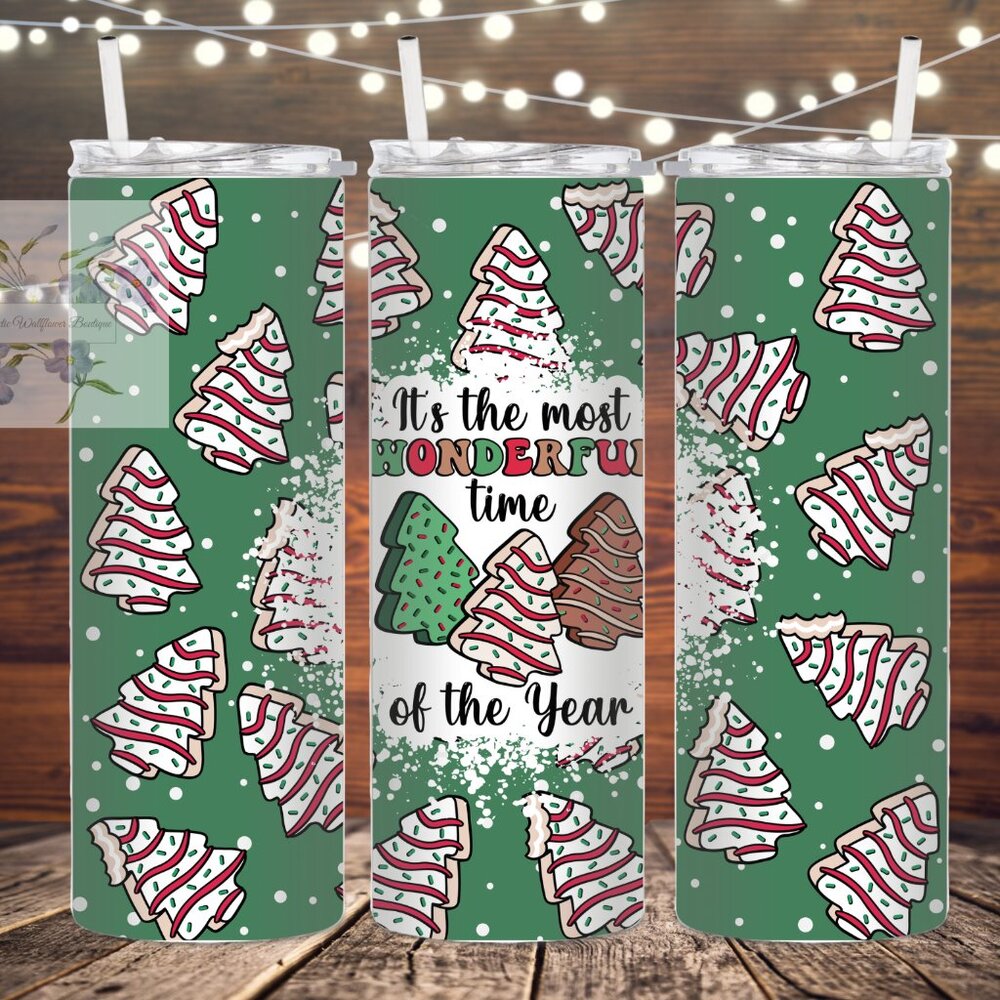 Christmas Snack Cake Metal Stainless Steel Insulated Tumbler